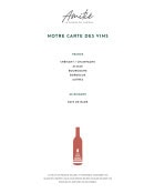 Menu Amitié - La carte des vins