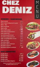 Menu Chez Deniz - Les sandwichs et assiettes