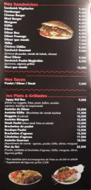 Menu Le Gourmet - Les sandwichs, tacos et plats, ...