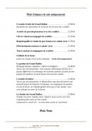 Carte et menu de Ferme auberge du Grand Ballon à Willer sur Thur — Les plats uniques du soir