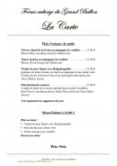 Carte et menu de Ferme auberge du Grand Ballon à Willer sur Thur — Les plats uniques du midi et menu enfant