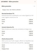 Menu Barabaar - Les bières