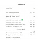 Menu Restaurant Albert - Les vins blancs et champagnes