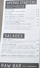 Menu Beef House Lyon - Les entrées, apéros et salades