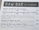 Menu Beef House Lyon - Raw bar