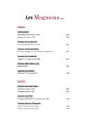 Menu Burgundy Lounge - Les magnums: blancs et rouges 