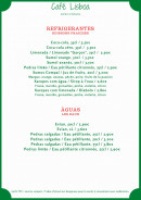 Menu Café Lisboa - Les boissons fraîches, eaux