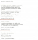 Menu Café Perl - Les menus