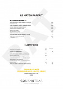 Menu Gourmet Bar - Accompagnements et happy end