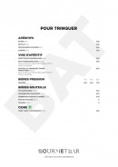 Menu Gourmet Bar - Apéritifs, bières et cidres