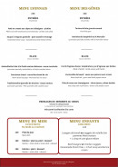 Menu La Mère Maquerelle - Les menus