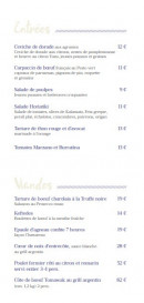 Menu Selcius - Les entrées et viandes