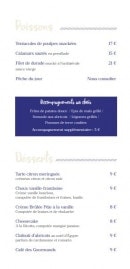 Menu Selcius - Les poissons et desserts