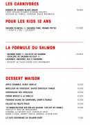 Carte et menu de The Salmon Shop à Lyon 2 — Menu enfant, formule et desserts