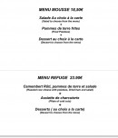 Menu Winch Restaurant - Menu mousse et refuge