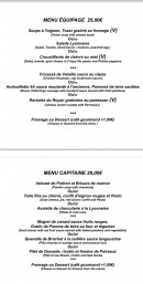 Menu Winch Restaurant - Un autre menu