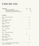 Menu Arsenic - Les vins blancs et champagne