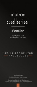 Menu Ecailler cellerier - Carte et menu écailler cellerier lyon 3