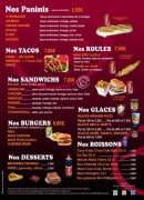 Menu La Diva Pizza - Les paninis, les sandwiches, les burgers...