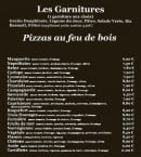 Menu Le Château - Les garnitures et pizzas