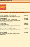 Menu Le Goût de Ça - Les grillades et accompagnements