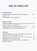 Carte et menu de Noé Atelier de la Mer à Lyon 3 — Les vins au verre et pot