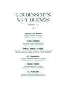 Menu Pampa - Les desserts