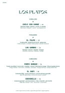 Menu Pampa - Les plats