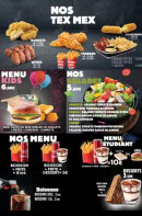 Menu Red Line - Les tex mex , salades et menus kids ,....