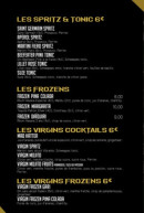 Menu Koby - Les spritzs, virgins, ...