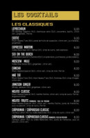 Menu Koby - Les cocktails