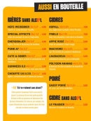 Menu Paddy's Corner - Aussi en bouteille