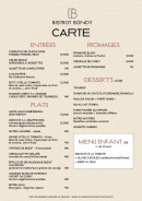 Menu Bistrot Bondy - La carte