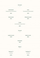 Menu Grive - La carte dimanche