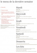 Menu Le Bistrot Nicéphore - Un exemple de menu de la semaine