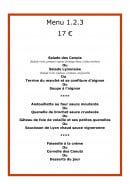 Menu Le un deux trois - Le menu 17 €