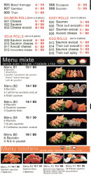 Menu Minado - Les menus mixtes, menus sashimis