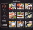 Menu Be Chef - Les entrées, plats et desserts
