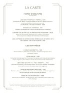 Menu Brasserie Roseaux - La carte