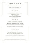 Menu Brasserie Roseaux - Les menus