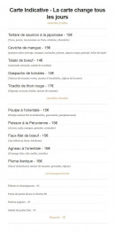 Menu Le Comptoir Des Cousins - Les menus