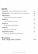 Menu Sinabro - Les apéritifs, vin au verre