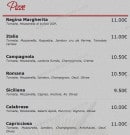 Menu Nicolo e maria - Les pizzas: italia, romana ...