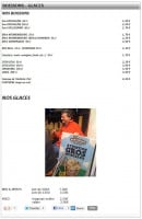 Menu Pizza pouce - les boissons et glaces