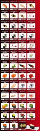 Menu Sushi and Sushi - Les Sushis et Makis