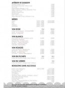 Menu Ahika - Les boissons 