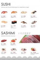 Menu Ahika - Les sushis et sashimis