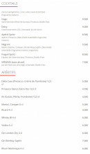Carte et menu de Pizzeria  Le Napolitain à Lyon 8 — Les cocktails et apéritifs