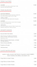 Carte et menu de Pizzeria  Le Napolitain à Lyon 8 — Les pizzas, desserts et glaces