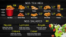 Menu Pizza Story - Les tex mexs et salades